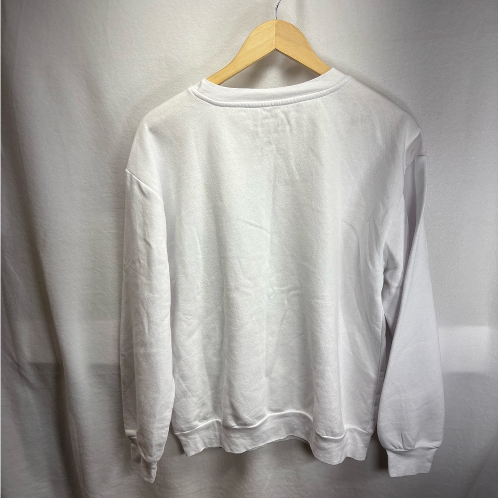 Large White Disney "Oh Boy" Mickey Mouse Graphic Crew Neck Sweatshirt Super Cute - Picture 3 of 3
